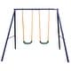 preview thumbnail 1 of 5, Roomfitters Two Station Metal Swing Set for Outdoor Backyard Fun, Stable A-Frame Design for Active Play, Blue Blue