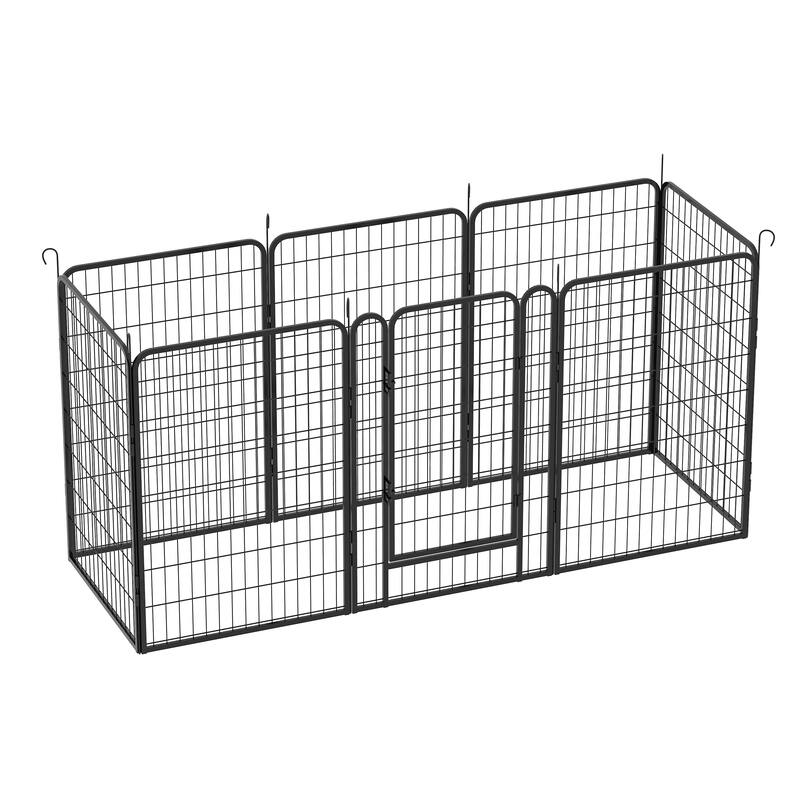 8 Panels Heavy Duty Metal Pet Fence Playpen Kit Indoor/Outdoor Pet Dog Fence Playground Exercise Pen (39.37 in. H x 27.76 W)