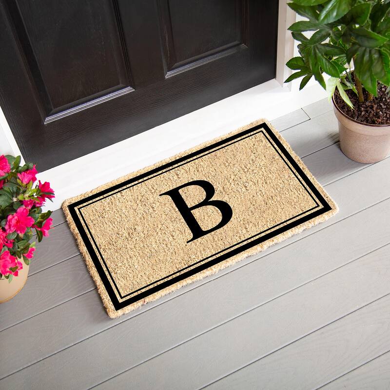 28 in. x 16 in. Monogram Coir Mat, Letter "B"