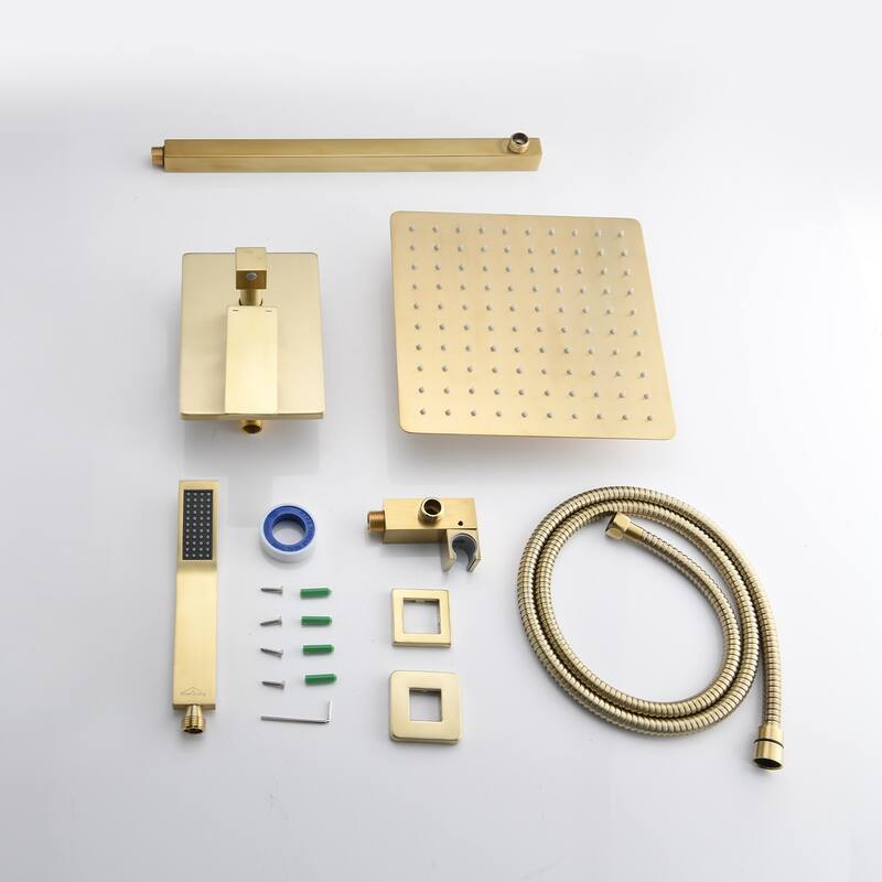 Proox 12" Squared Rain Shower Combo Set w/ Hand Shower - 12