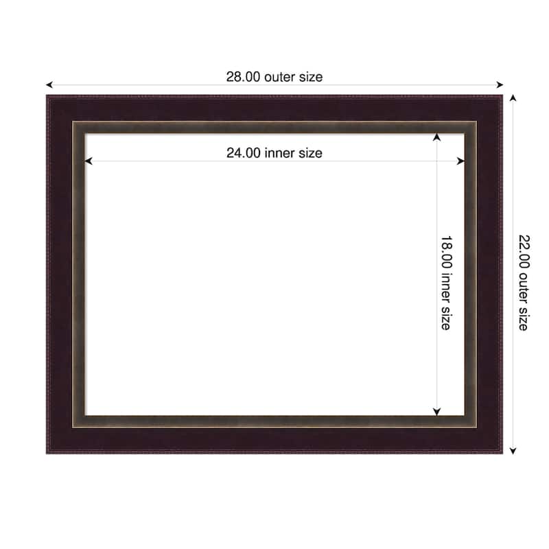 Amanti Art Signore Bronze Framed Dry Erase Magnetic Board - 28 x 22 in
