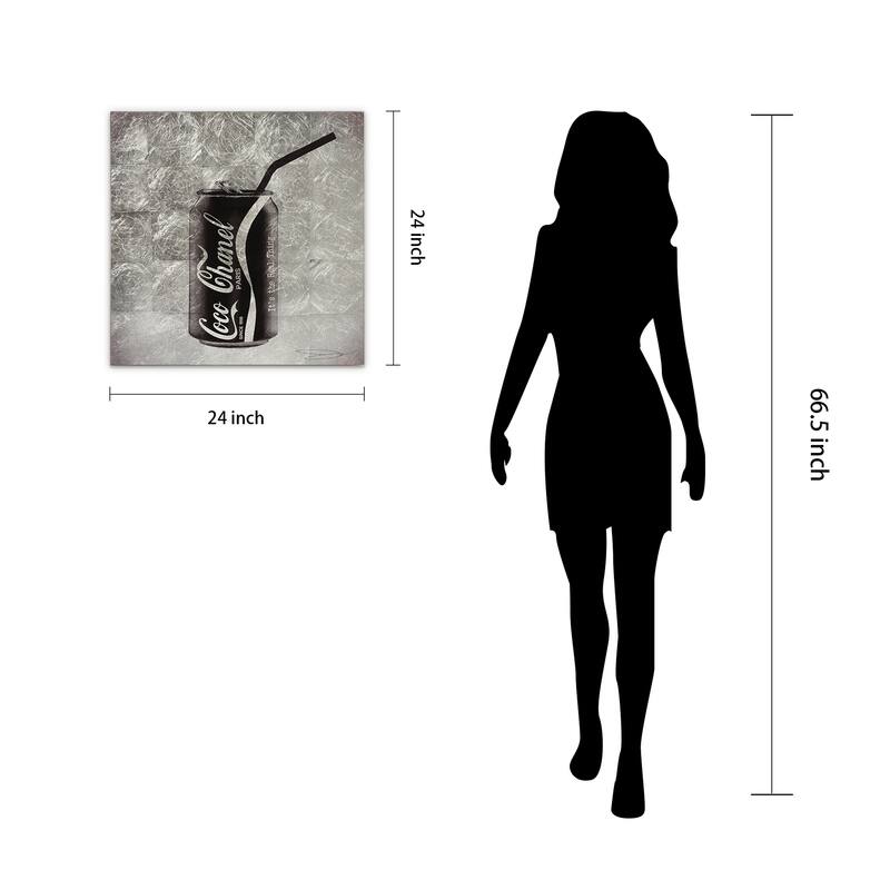 Fashion Drinks Reverse Printed Tempered Glass with Silver Leaf