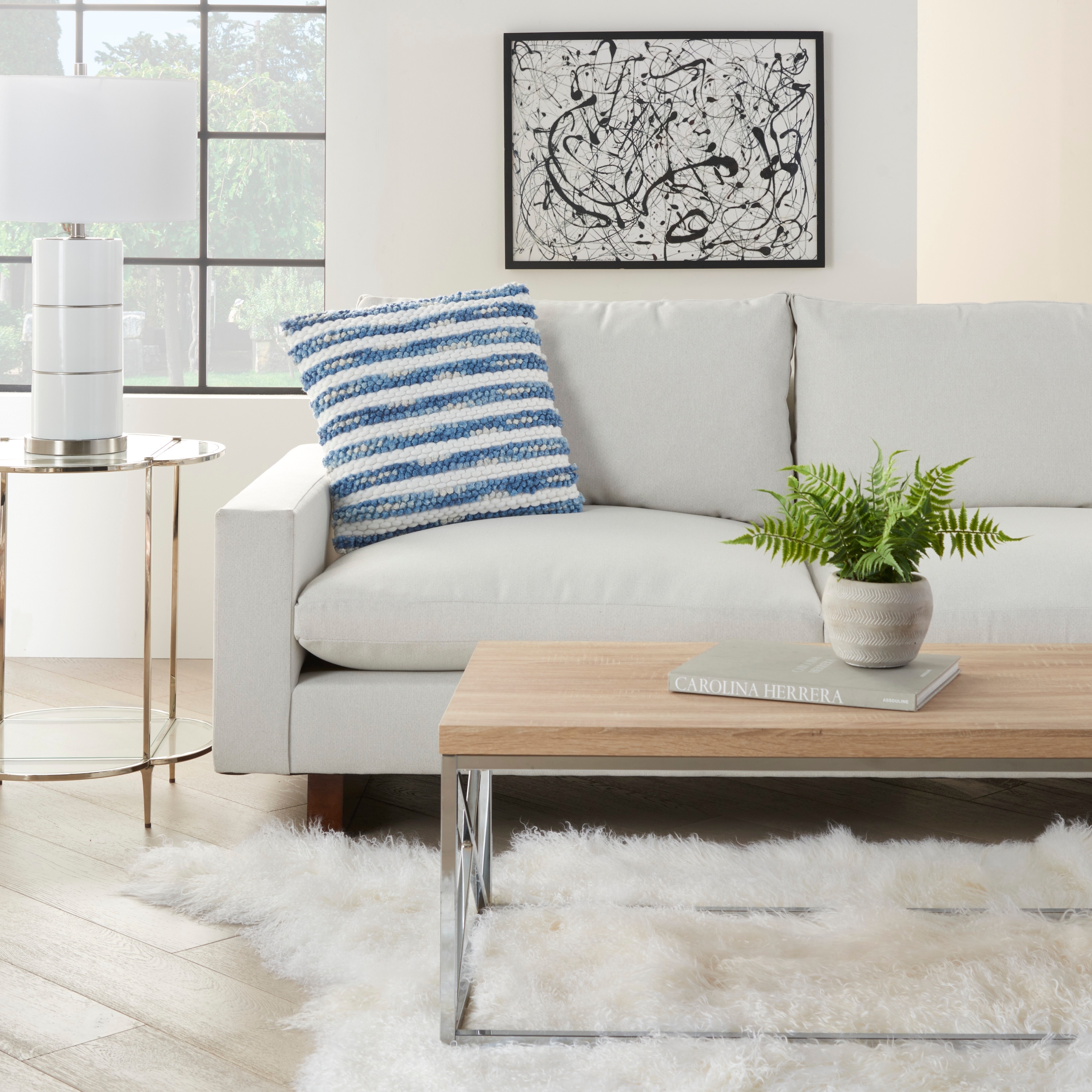 mina victory woven stripes throw pillow