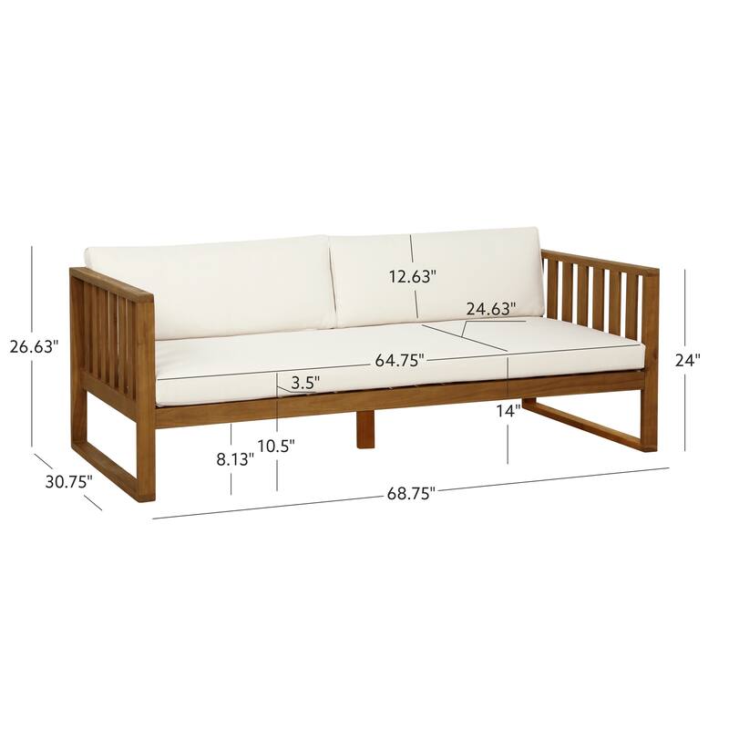 Foray Brown Outdoor Acacia Wood Daybed