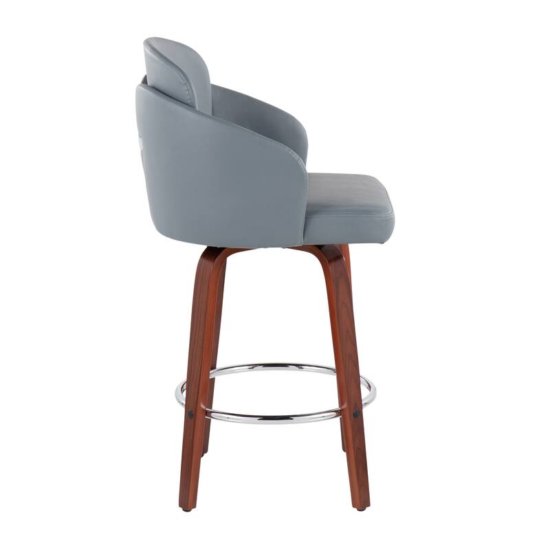 Dahlia Counter Stool with Walnut Wood (Set of 2)