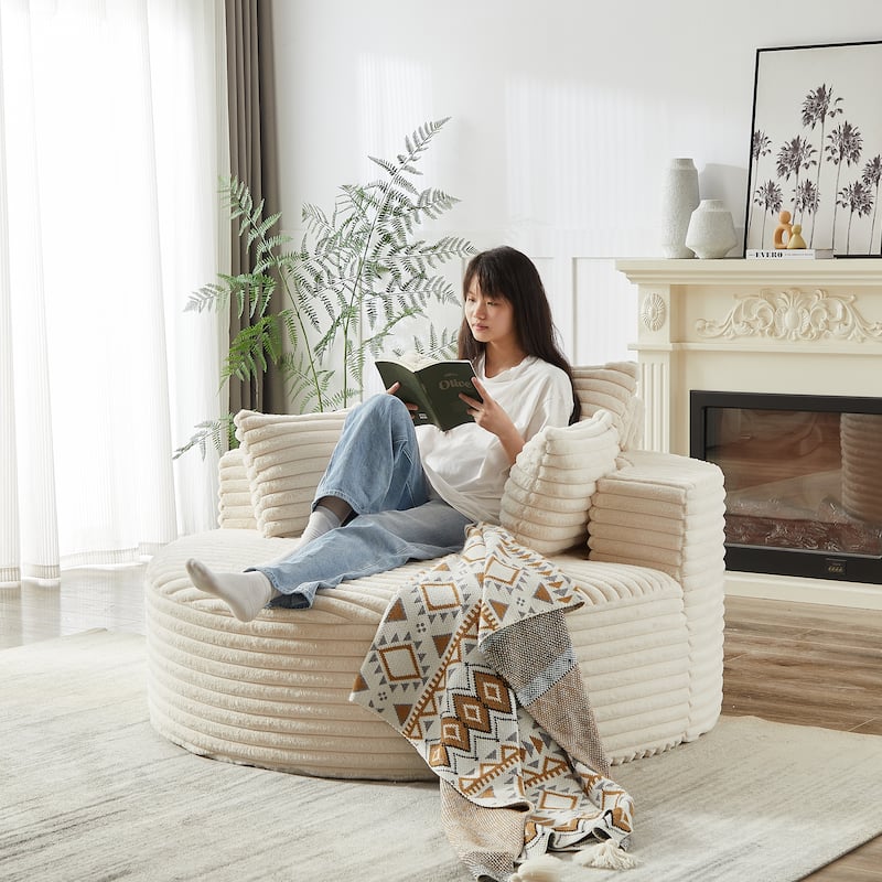GDFStudio - Emberwood Corduroy Single Sofa Cloud Recliner