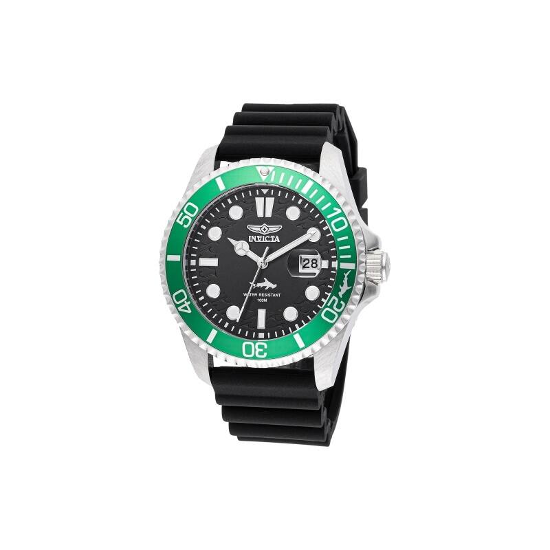 Invicta Men's 47166 Pro Diver Quartz 3 Hand Black Dial Watch