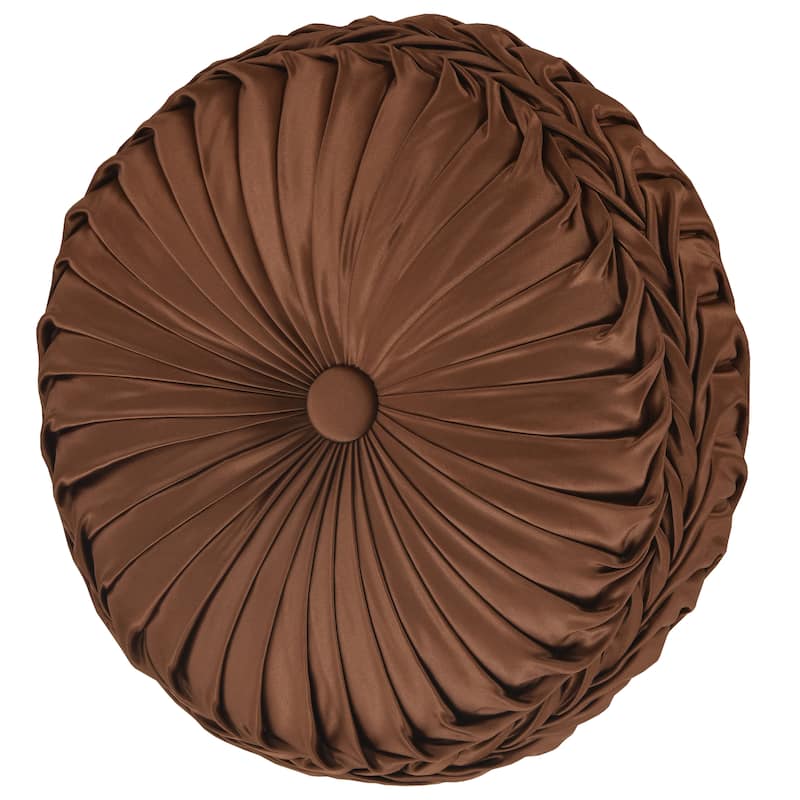 J. Queen New York La Boheme Copper Tufted Round Decorative Throw Pillow