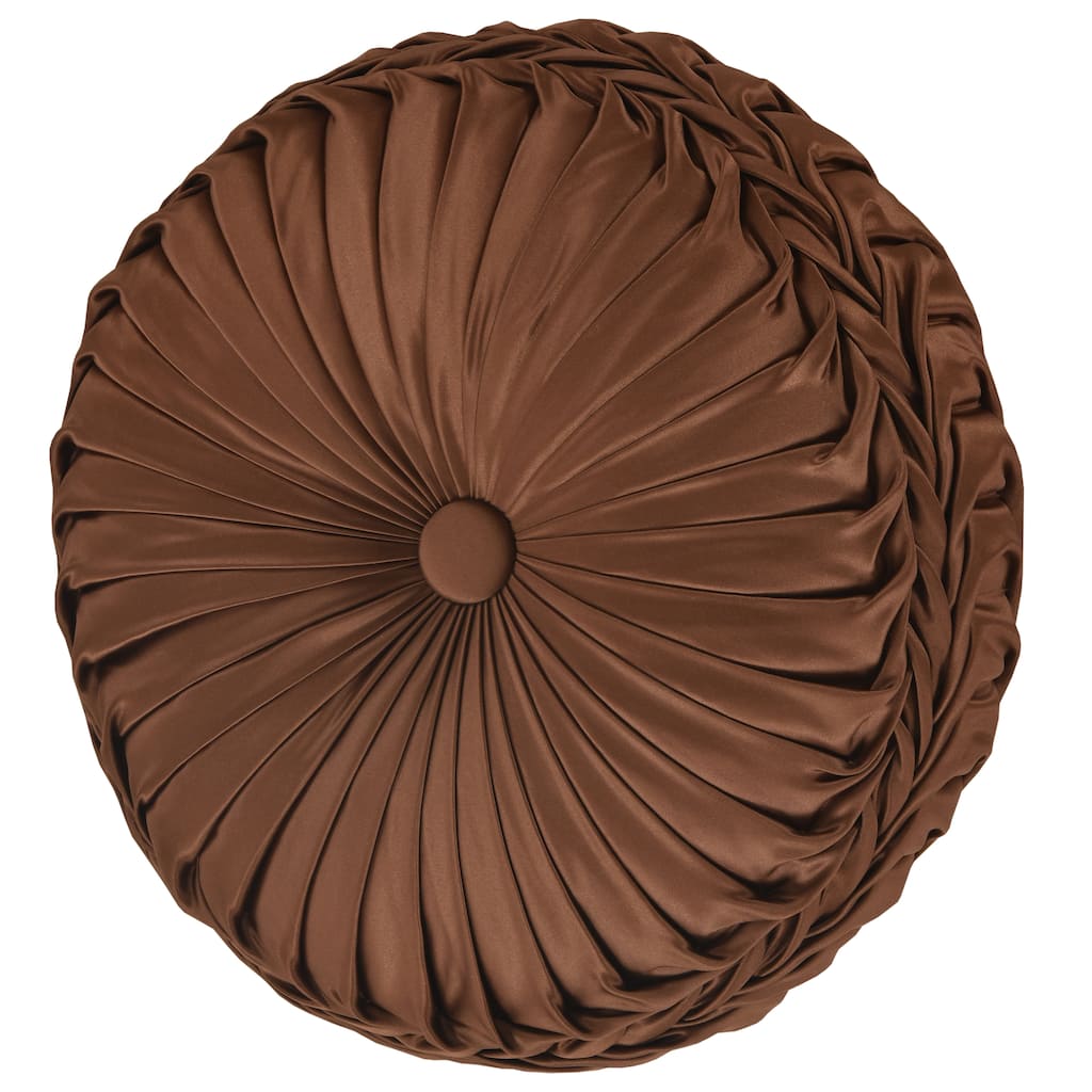 J. Queen New York La Boheme Copper Tufted Round Decorative Throw Pillow