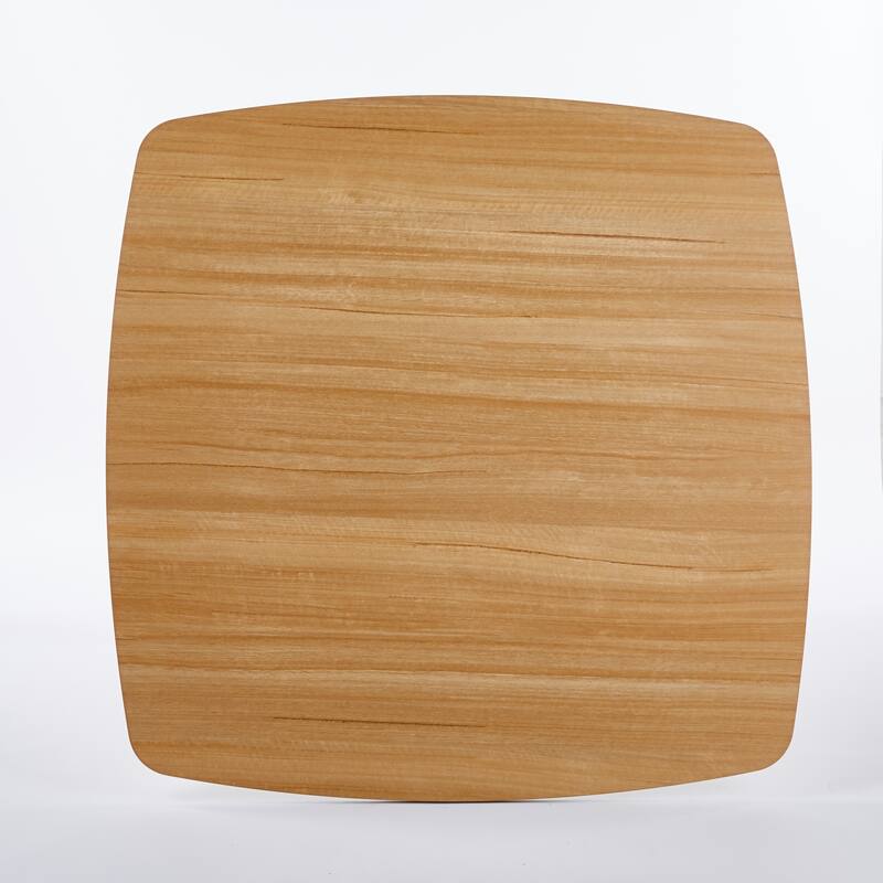 Small Square Dining Table, Mid Century Modern Kitchen Dining Table, Bistro Table with MDF Tabletop & Metal Pedestal