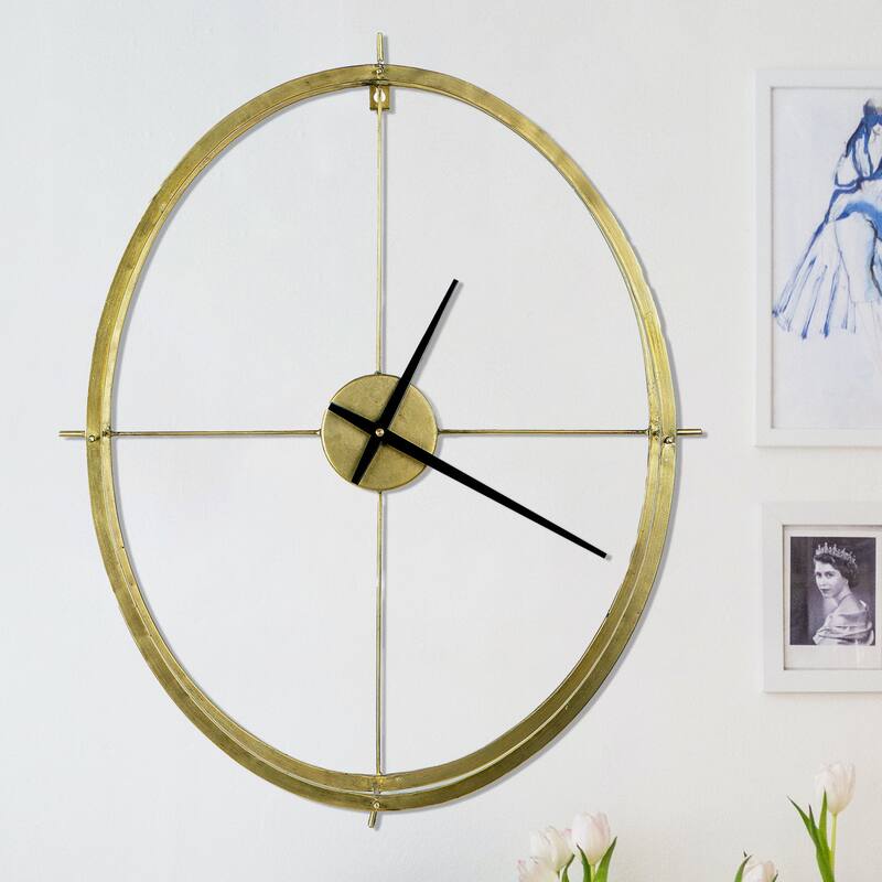Oval Metal Wall Clock