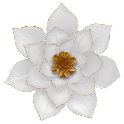 Sagebrook Home Contemporary Metal Wall Lotus Flower Sculpture