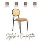 preview thumbnail 19 of 92, Leisuremod Euston Modern Velvet/Leather Dining Chair - Minimalist Wicker Back Accent Chair for Home Living Room & Kitchen