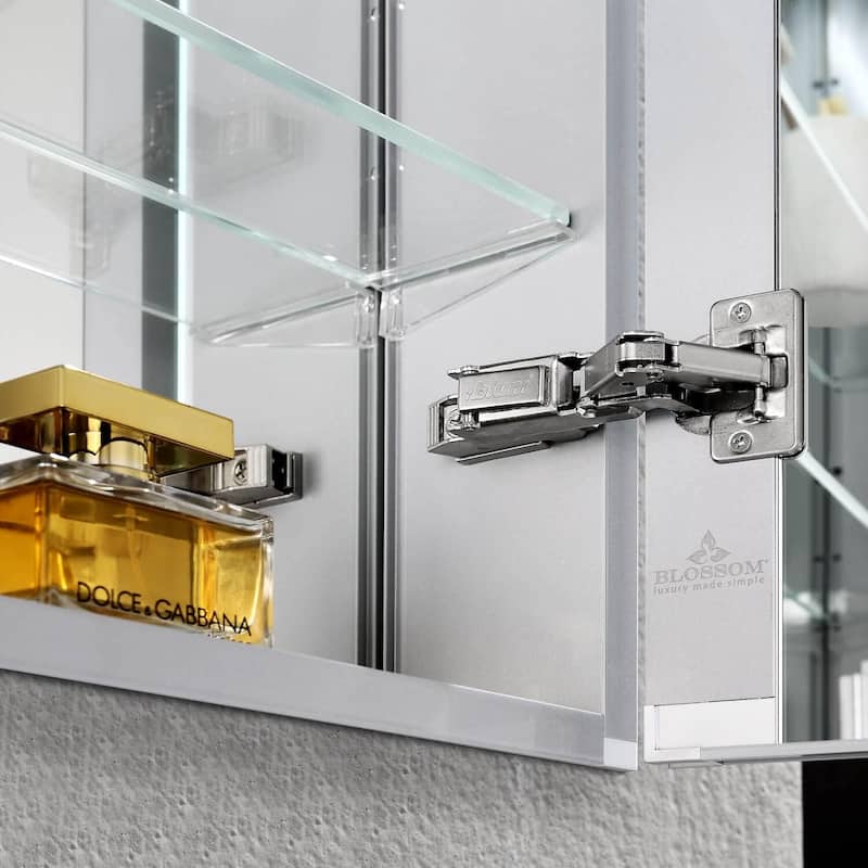 LED Medicine Cabinet with Amplified Mirror and Defogger