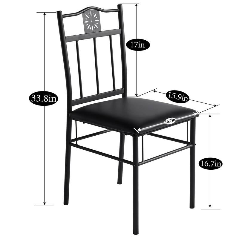 VECELO 3/5-piece Mid-century Dining Table Set with Upholstered Chair