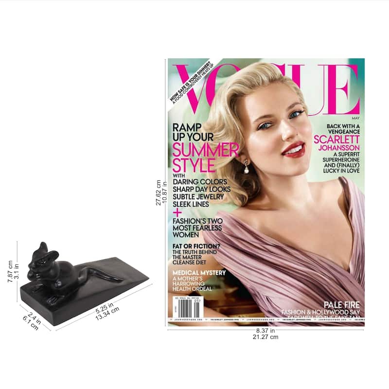 Handmade Wood Door Stopper, 'Charming Mouse In Black' (Indonesia) - 3.1" H x 5.25" W x 2.4" D - Black