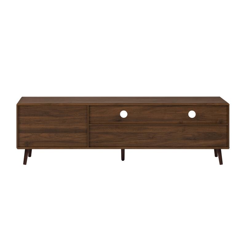 Mid-Century TV Stand with 2 Drawers & 1 Drop-Down Door, Media Console Table with Storage Entertainment Center for TVs up to 80''