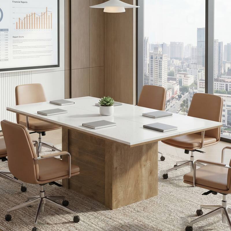 Conference Table for 6-8 People, 4.59 ft Meeting Table, Seminar Table for Office Conference Room, Training, Seminar - Brown