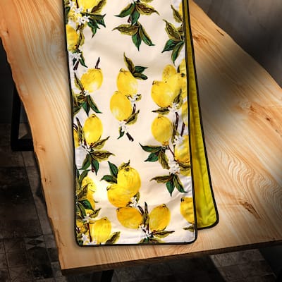 Fabric Lemon And Leaf Runner 13"X72"
