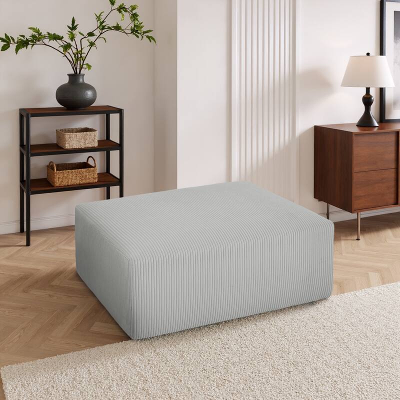 40"W Oversized No Assembly Corduroy Rectangle Ottoman