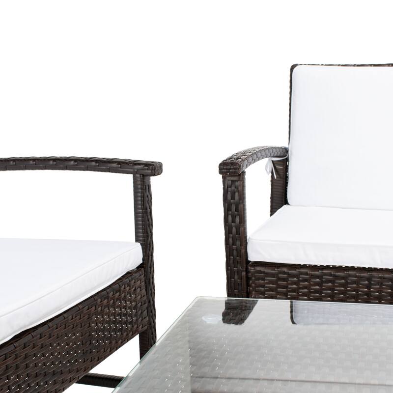 SAFAVIEH Outdoor Diya 4-Piece Patio Set - 43W x 31D x 26H