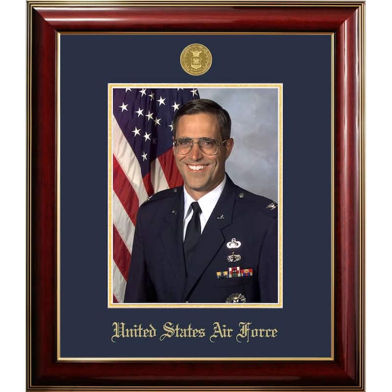 Patriot Frames Air Force 8x10 Portrait Classic Frame with Gold Medallion