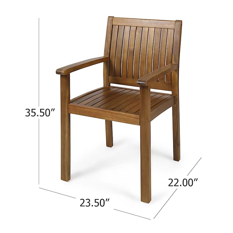 Wilson Outdoor Acacia Wood Dining Chairs (Set of 2) by Christopher Knight Home