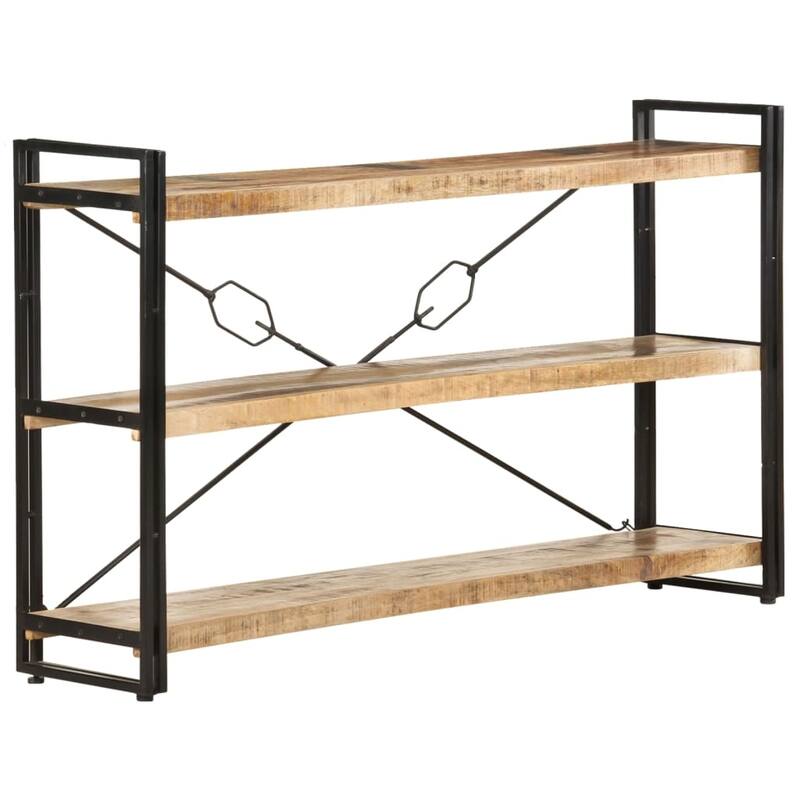 vidaXL 3-Tier Bookcase 55.1"x11.8"x31.5" Solid Mango Wood