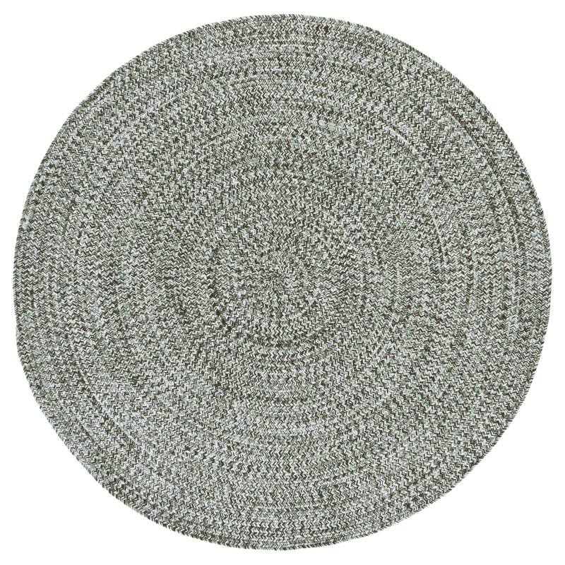 SAFAVIEH Handmade Braided Marloes Washable Indoor/Outdoor Rug - Weather Resistant & Easy Cleaning - Green - 5' Round