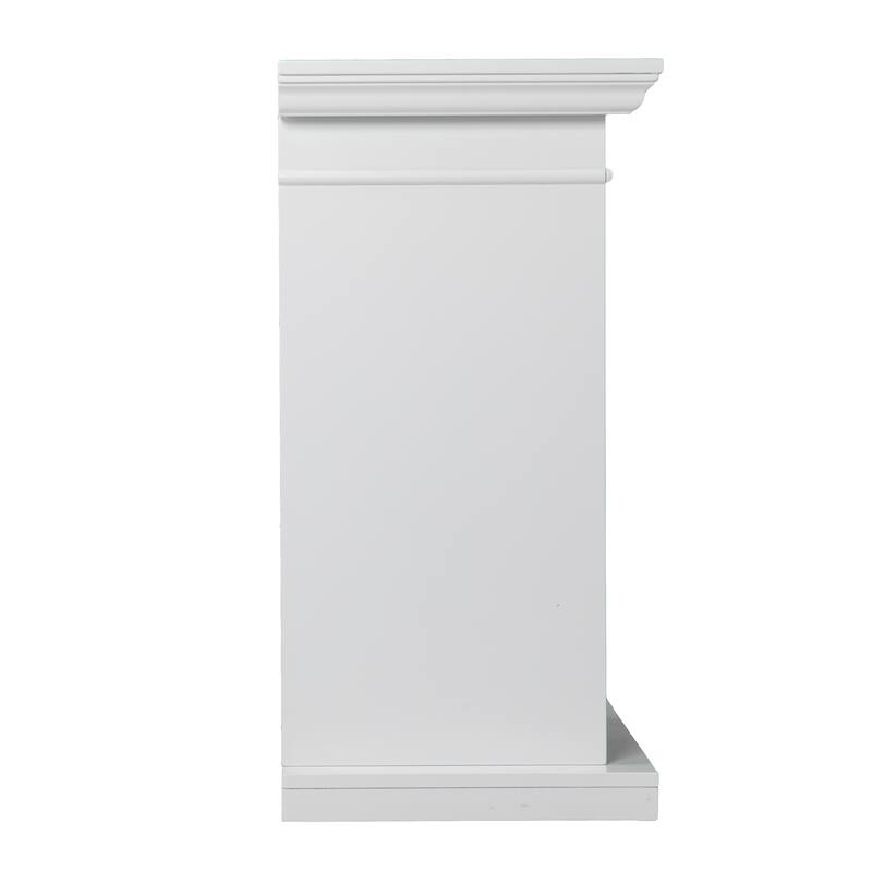 SEI Furniture Hazeltine Transitional White Wood Electric Fireplace