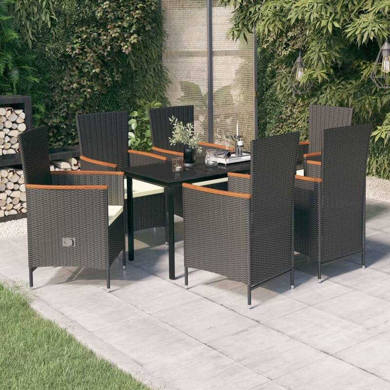 vidaXL Patio Dining Set 3/5/7 Piece Multi Colors 31.5"/55.1" Table Length