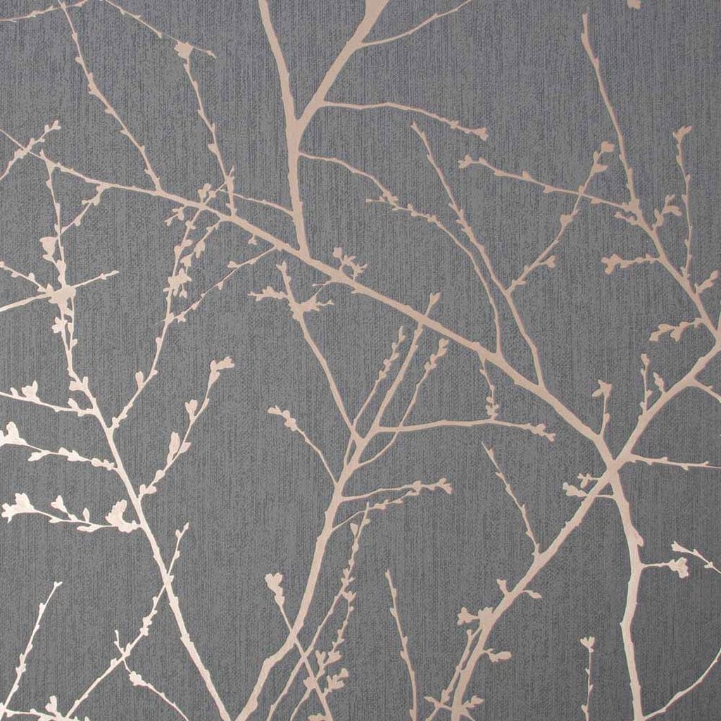 Superfresco Easy Innocence Charcoal and Copper Wallpaper
