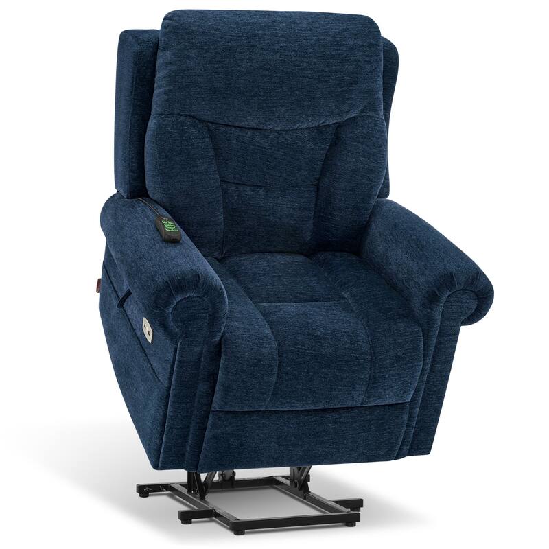 MCombo Dual Motor Power Lift Recliner Chair with Massage and Dual Heating, Adjustable Headrest, Fabric 7888