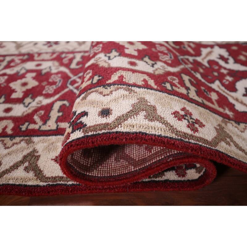 Red Oushak Oriental Runner Rug Handmade Wool Carpet - 2'8"x 7'10"