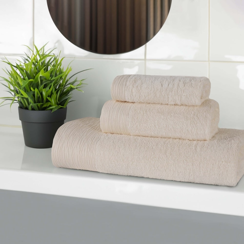 Superior Sierra Rayon From Bamboo Cotton Blend 3 Piece Bathroom Towel Set