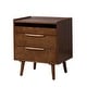 preview thumbnail 8 of 27, Lisa Mid-Century Modern 24"W 3-Drawer End Table with Charging Station by HULALA HOME Walnut-set of 1