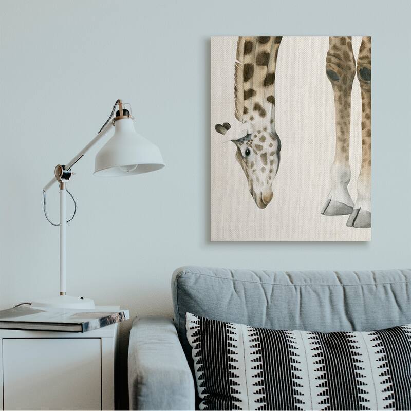 Stupell Giraffe Grazing Safari Animal Hoof Detail Canvas Wall Art