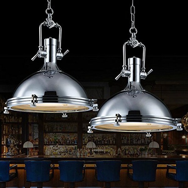 Chrome industrial ceiling light top
