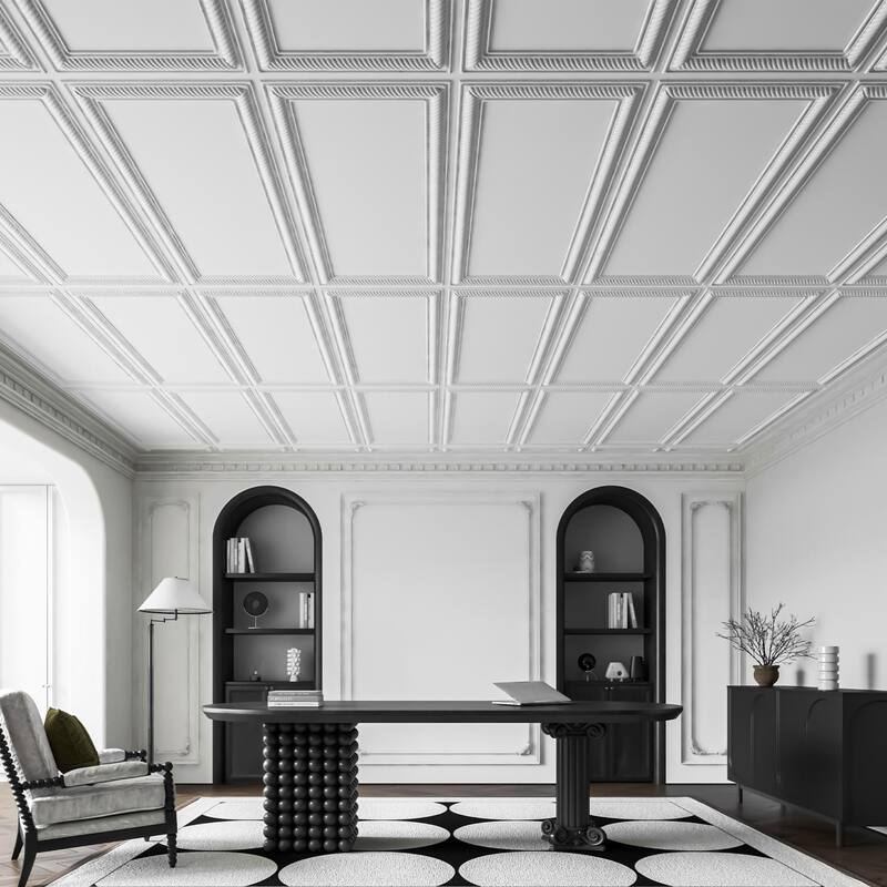 Art3d 24"x48" 3D PVC Wall & Ceiling Panels, Set of 12, Covers 96 Sq.Ft