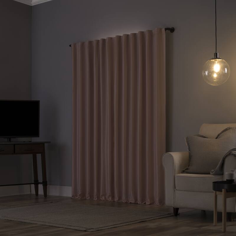 Sun Zero Evelina Faux Dupioni Silk Blackout Curtain Panel, Single Panel