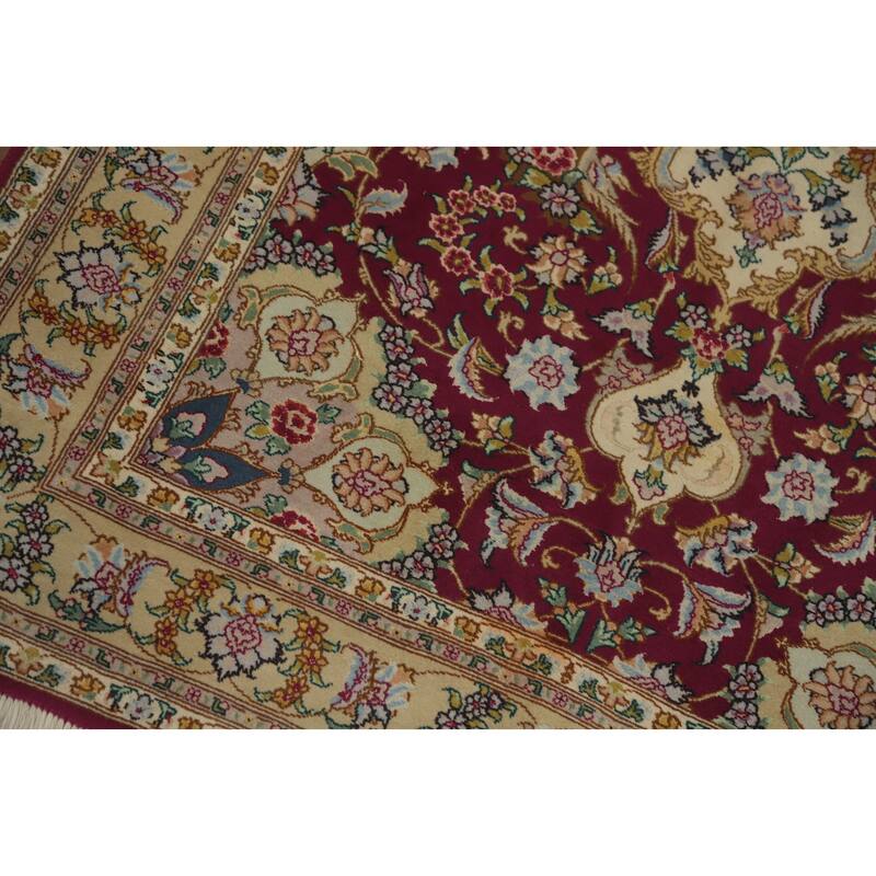 Hand Knotted Oriental 100% Wool Carpet Traditional Floral Red Sumak Area Rug - 5' 0'' X 3' 5''