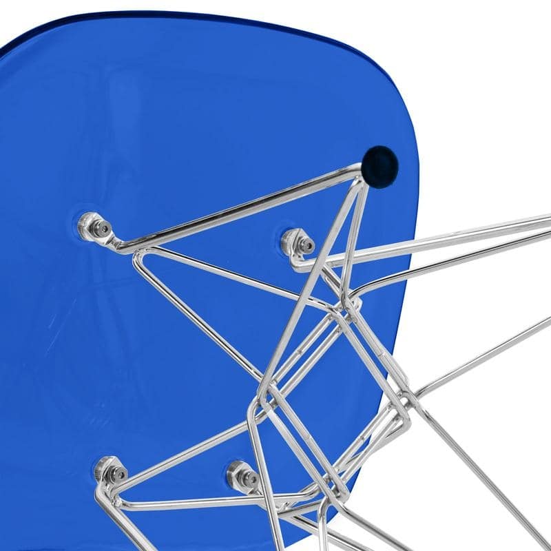 Cresco Ergonomic Modern Shell Seat Dining Chair with Chrome Eiffel Base and Curved Back Accent Side Chair (Set of 4)