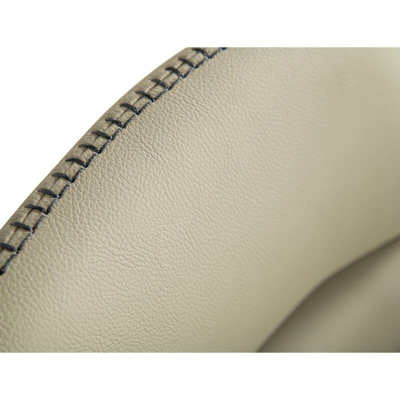 Modrest Brady Modern Black Metal & Grey Vegan Leather Dining Chair