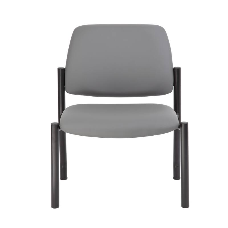 Lea Big and Tall XL Reception Chair, Gray Antimicrobial Vinyl, 400 lbs