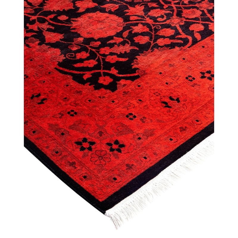 Contemporary Overdyed Wool Hand Knotted Area Rug - 4' 1" x 6' 4"
