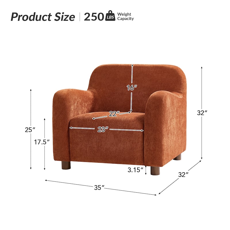 Wayne 35" Wide Boucle Upholstered Teddy Accent Chair with Solid Wood Legs Set of 2 by HULALA HOME
