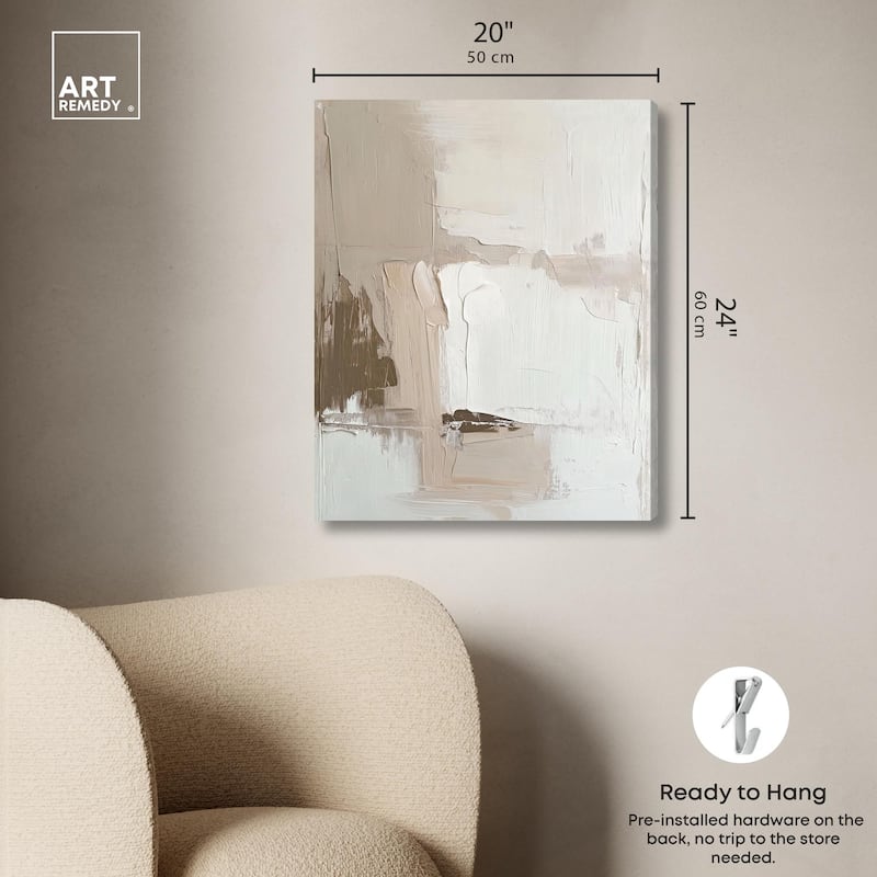 Pale Textured Silence I Canvas by Art Remedy, Gallery Wrapped