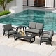 preview thumbnail 23 of 99, 5-Piece Teak Outdoor Conversation Set with Tables.