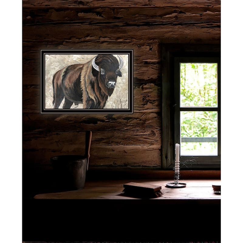 TrendyDecor4U "The Boss! Bison Only" Framed Print Wall Art