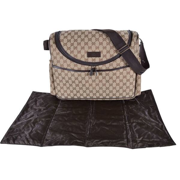 Gucci 123326 Beige Canvas Gg Guccissima Baby Diaper Bag Messenger Purse Beige Brown Overstock 27875597
